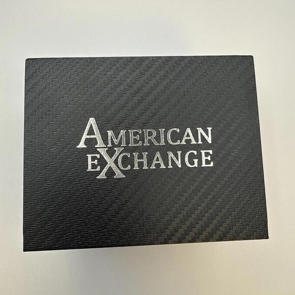 NWT American Exchange Men's Black Watch 47mm Gift Set Cross Bracelet - Picture 5 of 6